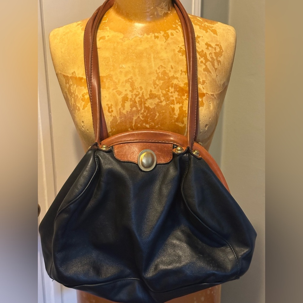 Elegant Black and Brown Women's Vintage Purse Bag by Arto